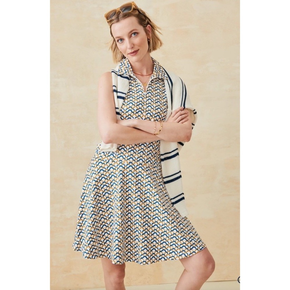 J McLaughlin Sleeveless Skylar Dress In Among The Dunes Sporty‎ Catalina Cloth